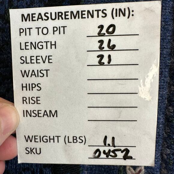 Newton Trading Co Blue Floral Shetland Wool Zip Sweater Womens Medium Grandma - Picture 16 of 16